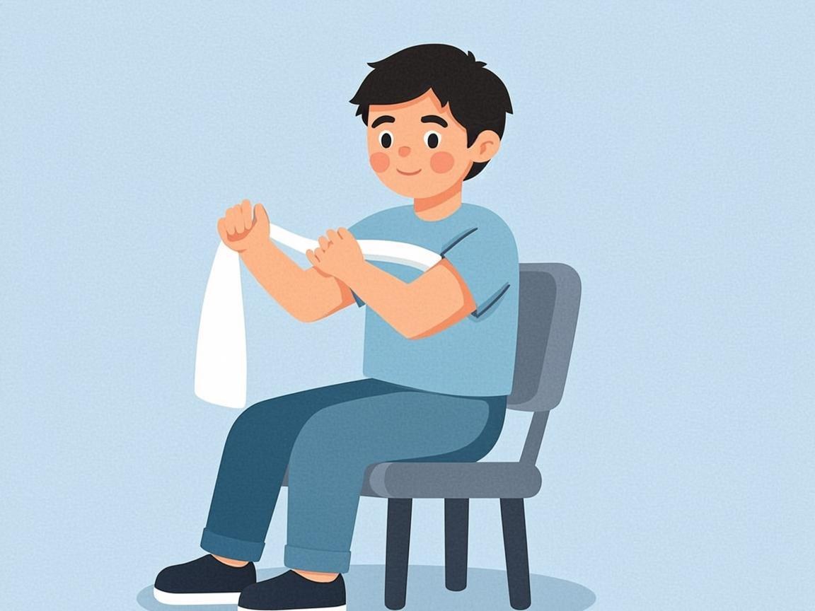 چرخش حوله با دو دست برای تقویت ساعد در آرنج تنیس