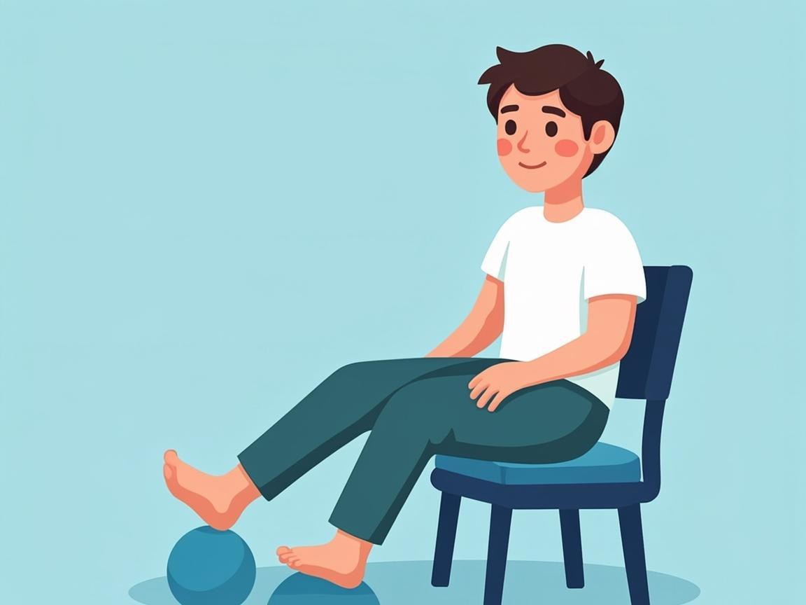 غلتاندن توپ زیر کف پا برای نرمی فاسیای کف پا